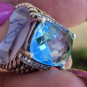 David Yurman Genuinel Topaz 13ct in 925 Sterling Silver.